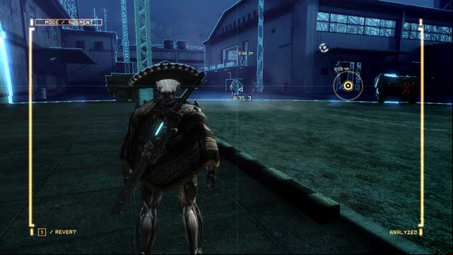 Opposite the gate, there is another lefty. - R-07 Assassination Attempt - The Main Campaign - walkthrough - Metal Gear Rising: Revengeance - Game Guide and Walkthrough
