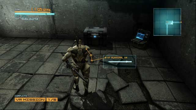 A VRM computer and a reward that will appear after the end of the mission. - DLC - Jetstream Sam - walkthrough - Metal Gear Rising: Revengeance - Game Guide and Walkthrough