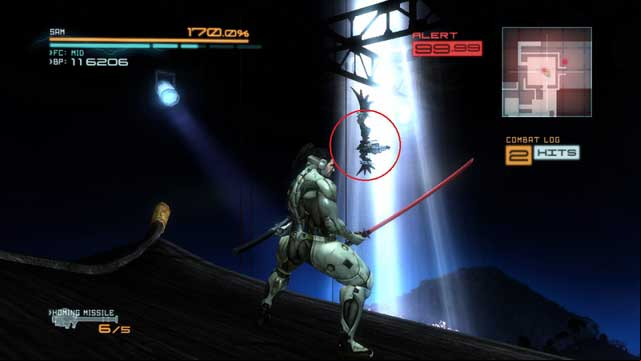 A Slider that drops an Endurance Plus after dying. - Boss - Metal Gear Ray - DLC - Jetstream Sam - walkthrough - Metal Gear Rising: Revengeance - Game Guide and Walkthrough