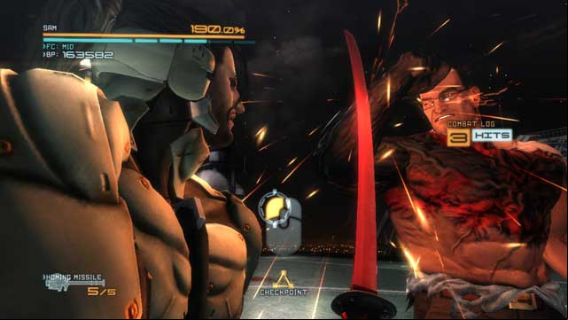 Armstrong, just like the rest of the bosses, is no different from the version that Raiden fought. - Boss - Armstrong - DLC - Jetstream Sam - walkthrough - Metal Gear Rising: Revengeance - Game Guide and Walkthrough