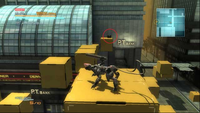 The location of an Endurance Plus. - VR Training - Platforming - DLC - Blade Wolf - walkthrough - Metal Gear Rising: Revengeance - Game Guide and Walkthrough