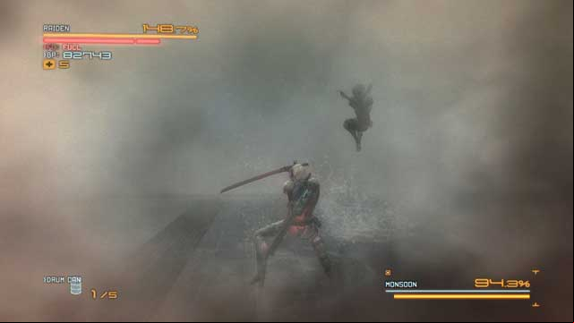 The effect of the phosphorus grenade used by Monsoon. - Monsoon - Bosses - Metal Gear Rising: Revengeance - Game Guide and Walkthrough