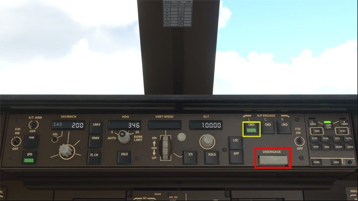 Use the button to turn on the Autopilot CMD (L - left) in the A / P engage section - Microsoft Flight Simulator: Autopilot in a enger aircraft - enger aircraft - Microsoft Flight Simulator 2020 Guide