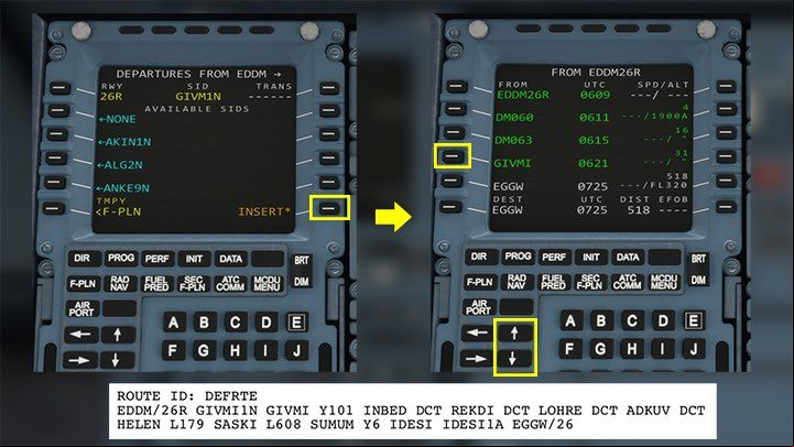 The SID visible at the top of the screen must still be confirmed by pressing INSERT* - Microsoft Flight Simulator: How to program MCDU on-board computer? - enger aircraft - Microsoft Flight Simulator 2020 Guide