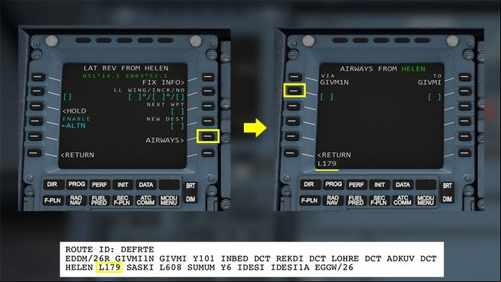 To enter an air corridor, select AIRWAYS again - Microsoft Flight Simulator: How to program MCDU on-board computer? - enger aircraft - Microsoft Flight Simulator 2020 Guide