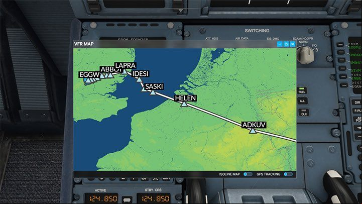 After pressing V key and calling up the map, you can see that the flight plan was correctly entered and leads from Munich to Luton airport - Microsoft Flight Simulator: How to program MCDU on-board computer? - enger aircraft - Microsoft Flight Simulator 2020 Guide