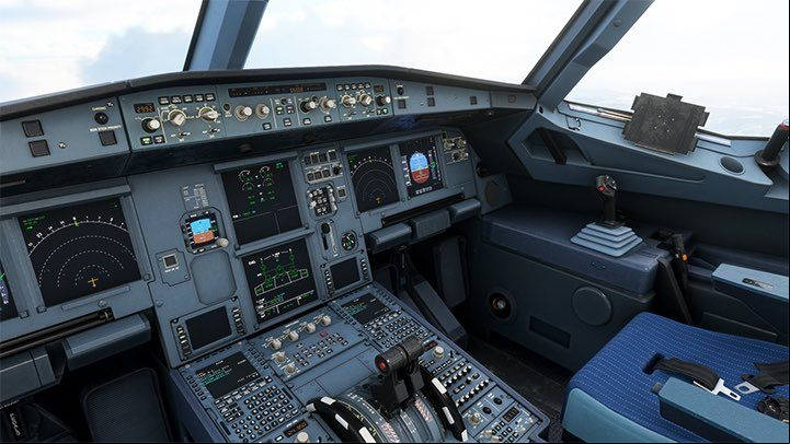 The default cockpit view is attached to the captains seat and allows you to look around with the right mouse button pressed, and zoom in and out with the mouse roll - Microsoft Flight Simulator: Cockpit of a enger aircraft - enger aircraft - Microsoft Flight Simulator 2020 Guide