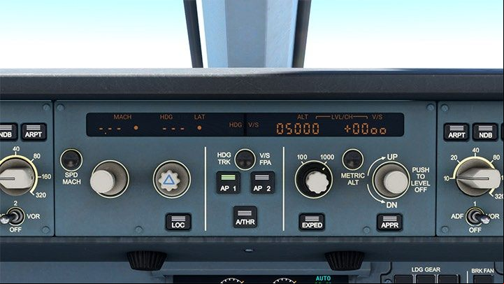 The autopilot is located above the main instrument of the captain and first officer - Microsoft Flight Simulator: Cockpit of a enger aircraft - enger aircraft - Microsoft Flight Simulator 2020 Guide
