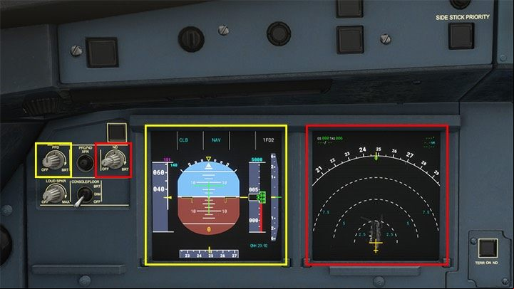The left monitor is the Primary Flight Display (PFD) - Microsoft Flight Simulator: Cockpit of a enger aircraft - enger aircraft - Microsoft Flight Simulator 2020 Guide