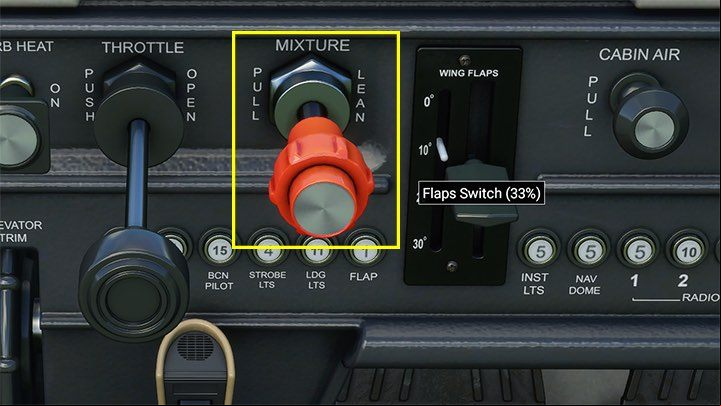 5 - Keep the top edge of the cockpit, or actually the engine cover (cowling) slightly below the horizon - Microsoft Flight Simulator: Cruise - Flying school - Microsoft Flight Simulator 2020 Guide