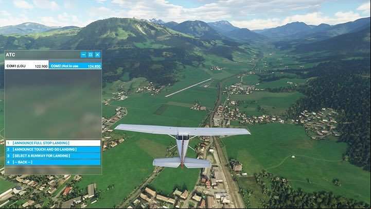 2 - if the airport is small and has no tower control, you will not hear any response or consent - Microsoft Flight Simulator: Landing - Flying school - Microsoft Flight Simulator 2020 Guide