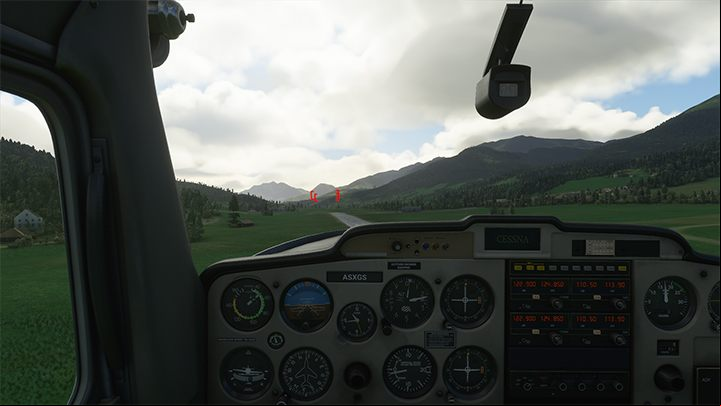 1 - with the correct approach, everything should look more or less like this: youre flying evenly on a runway course at about 50 knots, flaps extended to full - Microsoft Flight Simulator: Landing - Flying school - Microsoft Flight Simulator 2020 Guide