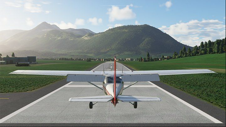 4 - when flying an aircraft with landing gear in front, on the nose - you must perform a light flare moments before touchdown, i - Microsoft Flight Simulator: Landing - Flying school - Microsoft Flight Simulator 2020 Guide