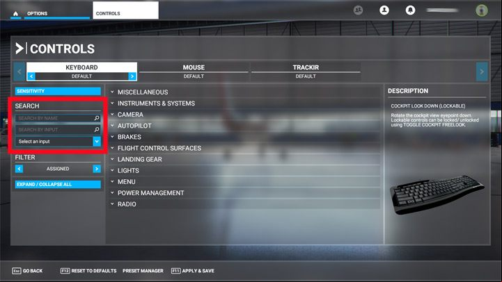 If the placement of a function on your keyboard doesnt suit you, you can always change it - Microsoft Flight Simulator: Keybinds/Controls - PC, Xbox One - Appendix - Microsoft Flight Simulator 2020 Guide