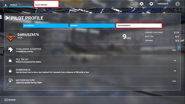 Description: Complete any activity - Microsoft Flight Simulator: Achievements list - Appendix - Microsoft Flight Simulator 2020 Guide