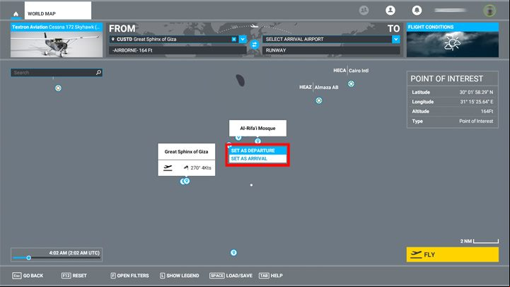 Then click on Flight Conditions and set the chosen weather and time of day - Microsoft Flight Simulator: Beginners Guide - how to start flying? Tips - Basics - Microsoft Flight Simulator 2020 Guide