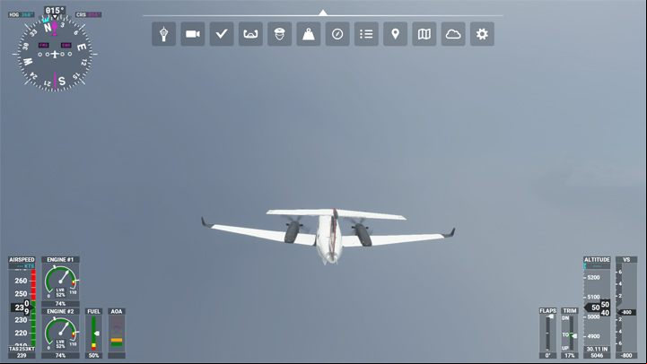 Select the cloud icon from the toolbar and play with the weather editor - Microsoft Flight Simulator: Beginners Guide - how to start flying? Tips - Basics - Microsoft Flight Simulator 2020 Guide