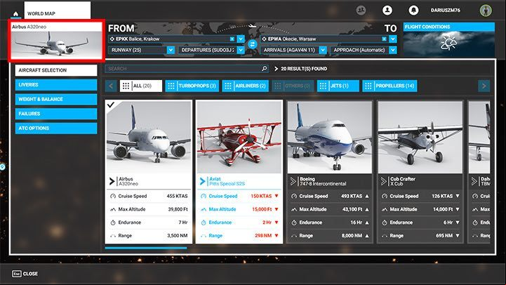 In addition to selecting the aircraft, you can change the current paint of the plane in the Liveries tab, but only if you have already ed or purchased them - Microsoft Flight Simulator: Game modes - Basics - Microsoft Flight Simulator 2020 Guide