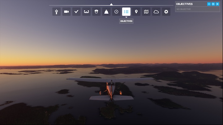 This feature will only be active if you have pre-determined the entire flight plan including take-off, landing and intermediate navigation points in the world map mode - Microsoft Flight Simulator: Toolbar - Basics - Microsoft Flight Simulator 2020 Guide