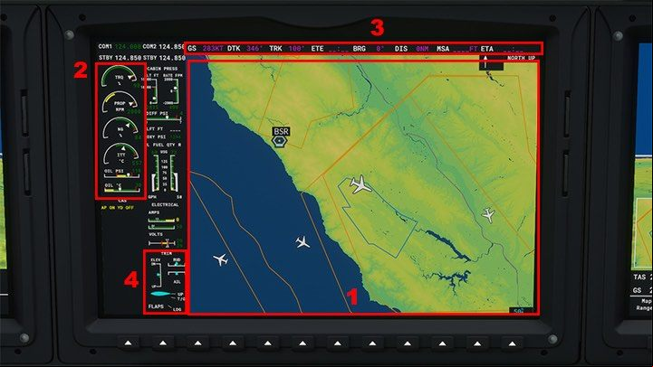1 - GPS map - Microsoft Flight Simulator: Glass cockpit - Advanced Flying - Microsoft Flight Simulator 2020 Guide