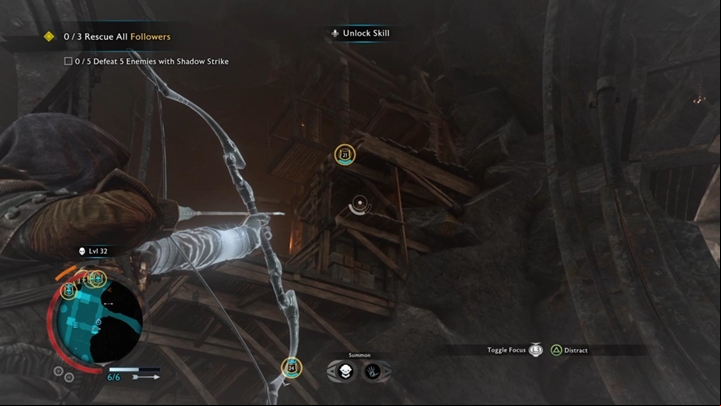 Use Shadow Strike to get near the captives - Shadow of War: The Poisoned Road - Walkthrough - Act 2 - Rise to Power - Middle-earth: Shadow of War Game Guide
