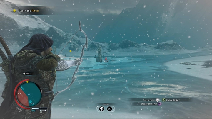 You can use Shadow Strike to start the battle immediately. - Shadow of War: Fire from Ice - Walkthrough - Act 2 - Rise to Power - Middle-earth: Shadow of War Game Guide