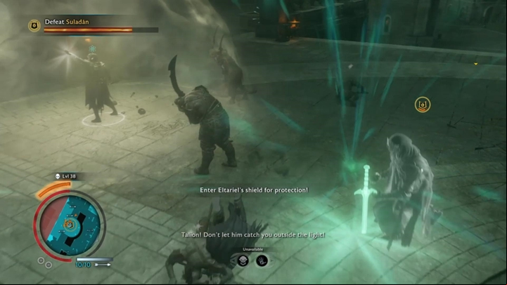 to hide under Eltariels shield. - Shadow of War: The Tower of Sorcery - Walkthrough - Act 2 - Rise to Power - Middle-earth: Shadow of War Game Guide