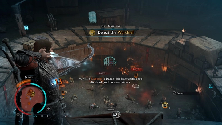 Free the Caragors and detonate barrels to make this fight much easier - Shadow of War: Rain of Arrows - Walkthrough - Act 1 - The Siege of Minas Ithil - Middle-earth: Shadow of War Game Guide