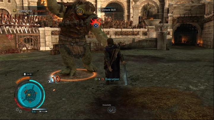 Your first enemy is an Olog-hai. - Shadow of War: Arena - Walkthrough - Act 1 - The Siege of Minas Ithil - Middle-earth: Shadow of War Game Guide