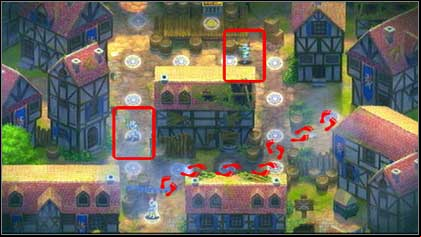 Wait for the knight on the left to go off the lower side and go one field up and one to the right - Holy Griffin Empire - p. 1 - Walkthrough - Might & Magic: Clash of Heroes - Game Guide and Walkthrough