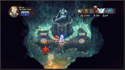 Inside you will find a demon wanted by a bounty hunter, who's guarding two treasure chests (Holy Blade) and the Sword Master unit dwelling - Units list - Special units - Might & Magic: Clash of Heroes - Game Guide and Walkthrough