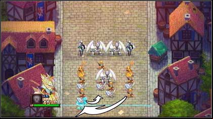 Move the white Swordsman on the left behind the Griffin and in its place move the yellow Spearman from the right - Holy Griffin Empire - Battle puzzles - Might & Magic: Clash of Heroes - Game Guide and Walkthrough