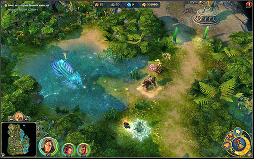 Dragon is in the lake at the south of the island. - 3rd mission - The Barbarous Seven - Campaign - Might & Magic: Heroes VI Game Guide