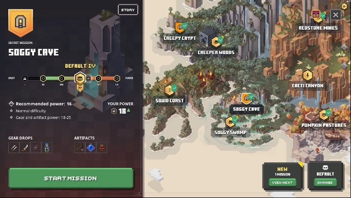 The higher the difficulty level, the greater the chance of getting better equipment - Minecraft Dungeons: Map - how does it work? Movement, difficulty level - Map - Minecraft Dungeons Guide