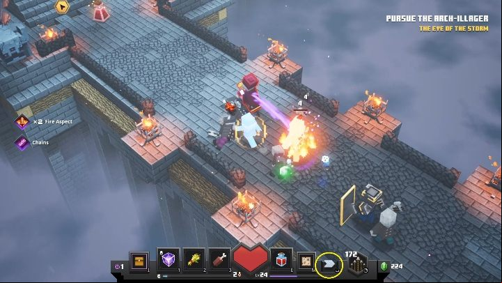 Every roll has a cooldown and your character can only roll once every few second - Minecraft Dungeons: Jumping, rolling - what can my character do? - Map - Minecraft Dungeons Guide