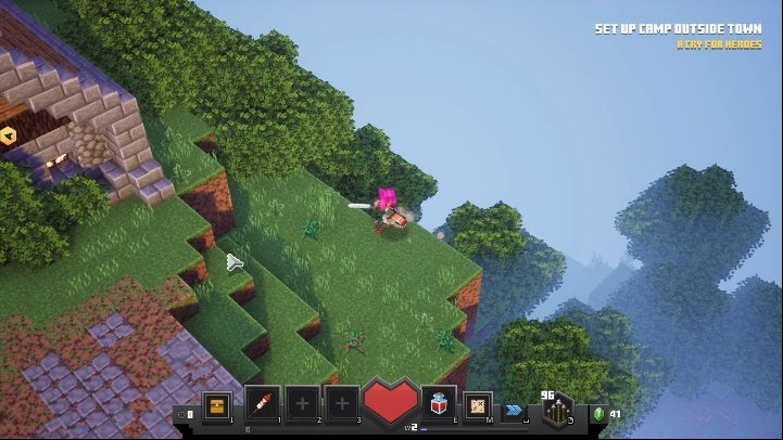 If you fall off the map or fall into a hole, for example, with water, you only lose some part of your health - Minecraft Dungeons: Map - falling off the map, consequences, lives per map - Map - Minecraft Dungeons Guide