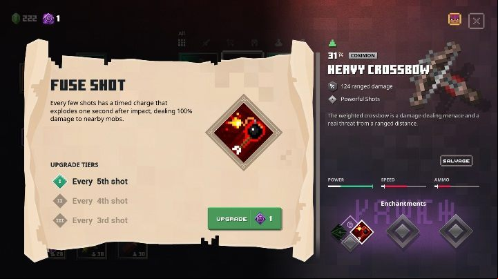 Spell points are used to develop weapon enhancements - Minecraft Dungeons: Weapon upgrade - how to remove? - Weapons & attributes - Minecraft Dungeons Guide