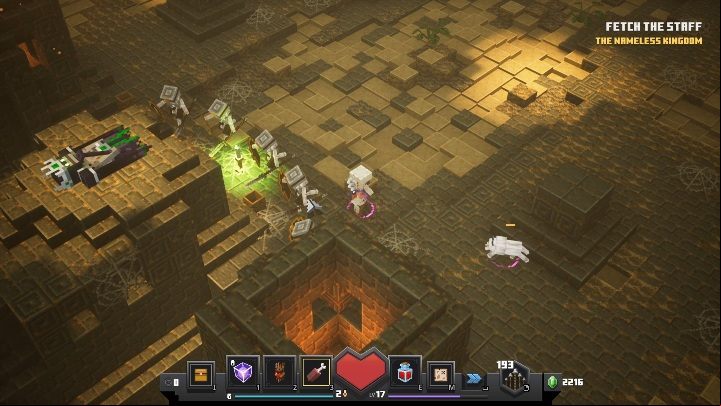 At the very end of this map, Nameless One will appear on your way - Minecraft Dungeons: Nameless One boss fight walkthrough - Bosses - Minecraft Dungeons Guide