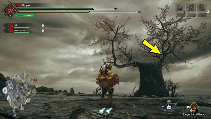The second Old Message is on the tree, in area 4 - Monster Hunter Rise: Old Messages - Lava Caverns, collectibles, map - Lava Caves - Monster Hunter Rise Guide