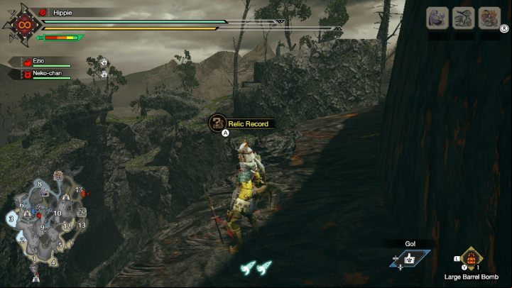 The third Old Message is located on a rock shelf near area 7 - Monster Hunter Rise: Old Messages - Lava Caverns, collectibles, map - Lava Caves - Monster Hunter Rise Guide