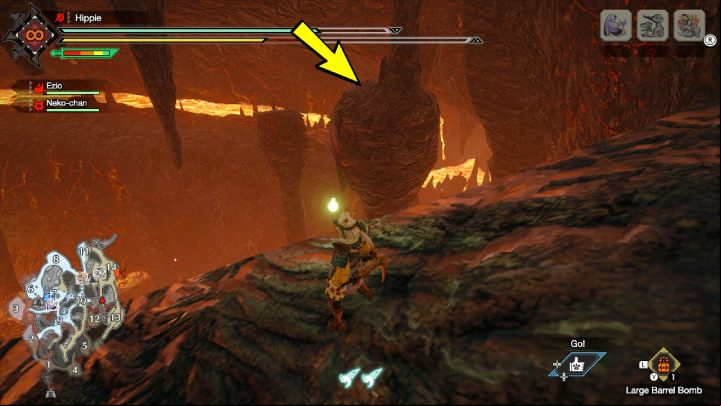The fourth Old Message is located underground near area 13 - Monster Hunter Rise: Old Messages - Lava Caverns, collectibles, map - Lava Caves - Monster Hunter Rise Guide