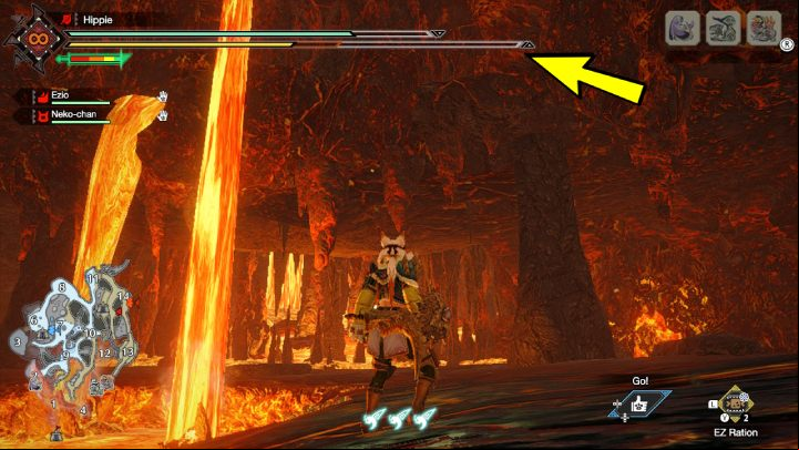 The fifth Old Message is underground in area 14 - Monster Hunter Rise: Old Messages - Lava Caverns, collectibles, map - Lava Caves - Monster Hunter Rise Guide