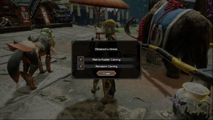 After finding all 10 messages from the Lava Caverns, return to the village and talk to Kagero the Merchant - Monster Hunter Rise: Old Messages - Lava Caverns, collectibles, map - Lava Caves - Monster Hunter Rise Guide