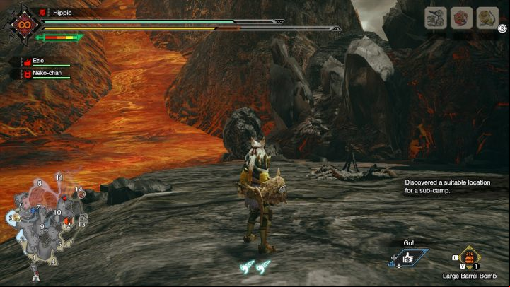 Sub-camp 1 is located near area 10, by the liver of lava - Monster Hunter Rise: Sub-camp - Lava Caverns, collectibles, map - Lava Caverns - Monster Hunter Rise Guide