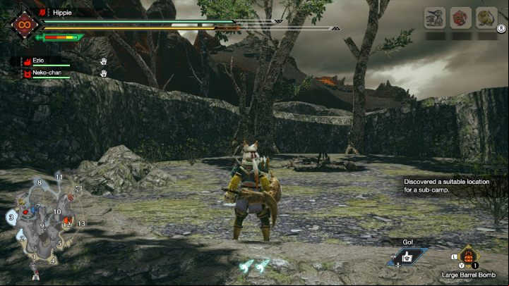 Sub-camp 2 is located between areas 6 and 7 - Monster Hunter Rise: Sub-camp - Lava Caverns, collectibles, map - Lava Caverns - Monster Hunter Rise Guide