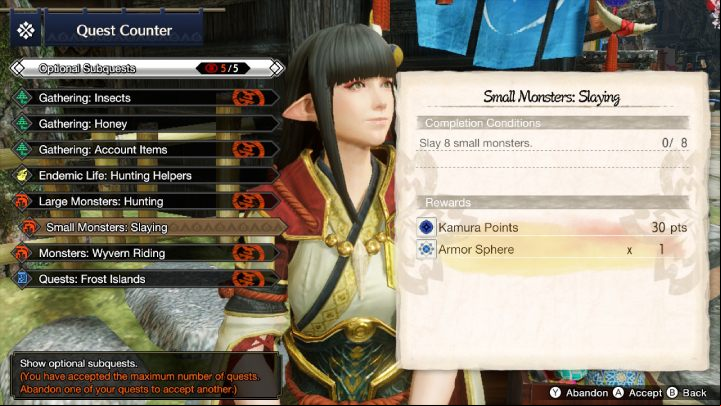 Before you go hunting, accept optional side tasks from Hinoa or Minoto - Monster Hunter Rise: Begginers guide - Basics - Monster Hunter Rise game guide