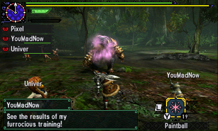 After tracking the monster down another step should be to mark it with a paintball - Preparations, setting off, tracking the monster - Hunting - Monster Hunter Generations Game Guide