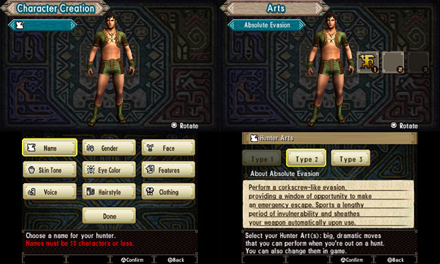 One decision here is often thought to be irreversible - the choice of Hunter Arts - Character creation - Character - Monster Hunter Generations Game Guide