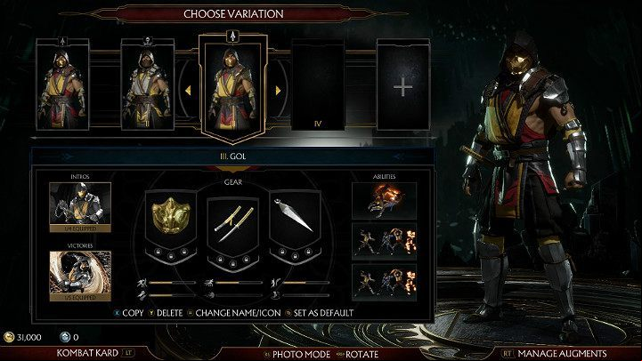 Mortal Kombat 11 allows players to create their own, unique configuration of a favorite character - Character customization in Mortal Kombat 11 - Basics - Mortal Kombat 11 Guide and Tips