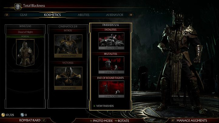 Go to the customization menu, select a character and his or her variation, and then press the front kick key - Character customization in Mortal Kombat 11 - Basics - Mortal Kombat 11 Guide and Tips